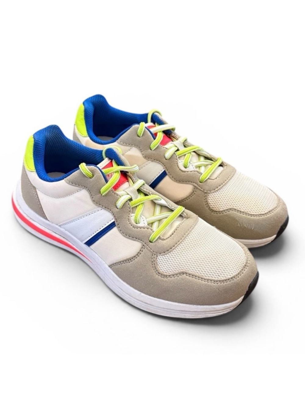 Avia Retro Y2K Dad Sneakers White Cream Neon Green Pink Running Shoes Women’s 8